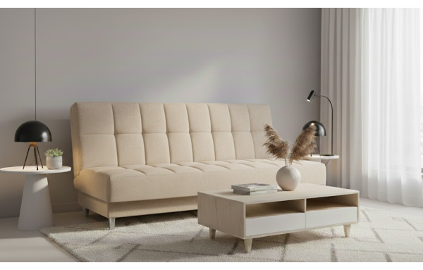 Wersalka Edi soro 23 beż na sprężynach z funkcją spania i pojemnikiem